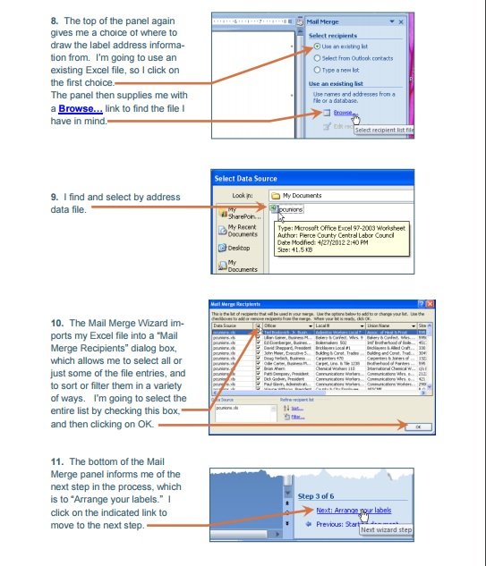 in mail merge from excel