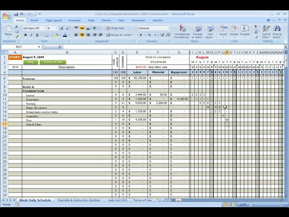 10 Construction Material List Excel Sample Templates