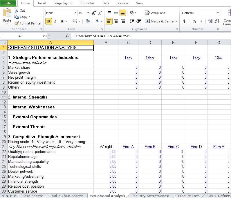 Competitive Analysis Example Template - Excel Tmp
