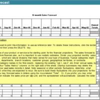 12 Month Sales Forecast Template Excel