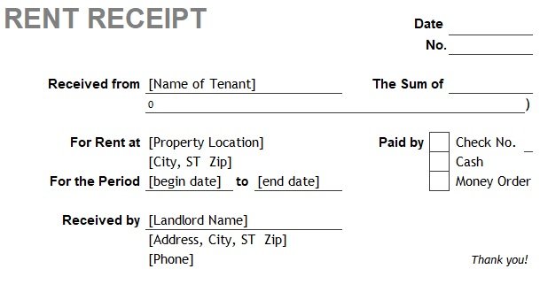 Car Rental Receipt Template