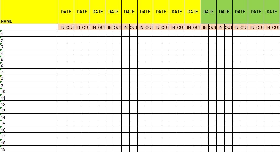 Attendance Sheet Format Excel