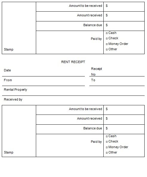 free fillable rent receipt template