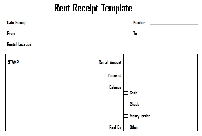 free printable rental receipt template word pdf excel