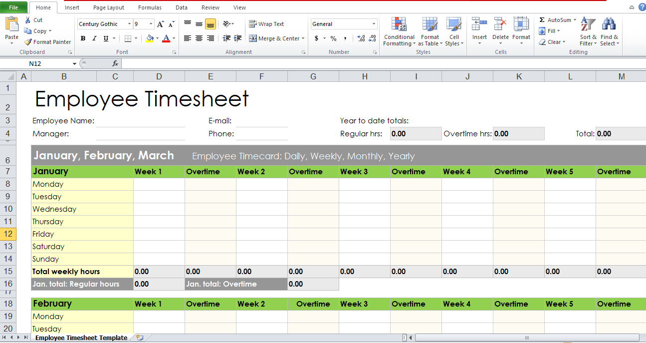 schedule template in excel that calculate hours worked