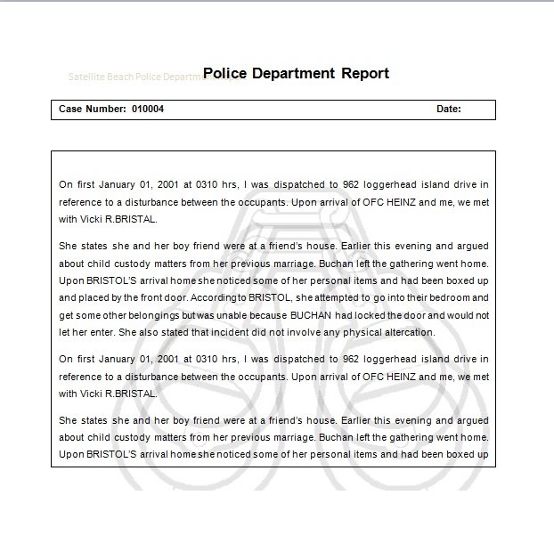 12 Blank Police Report Templates And Examples Word Pdf Excel Tmp 5703