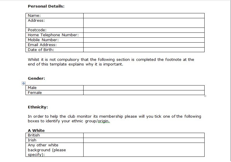 Church Membership Application Form Template - Excel Tmp