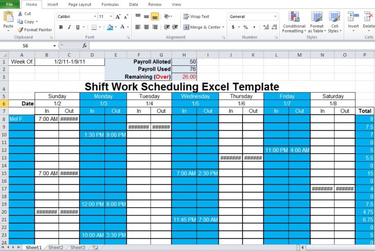 work shift and task schedule maker free