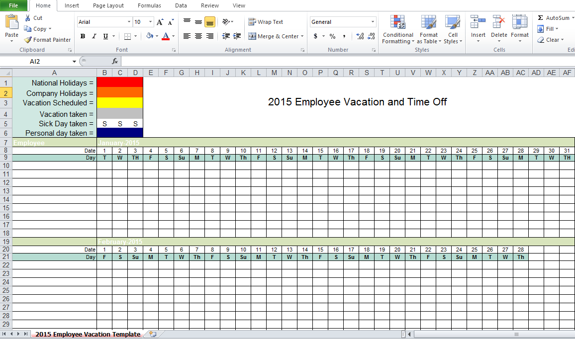 11+ Free Employee Vacation Tracker Templates Excel TMP