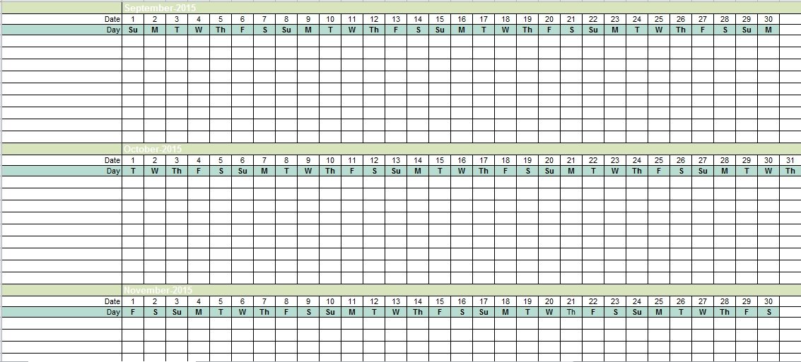 Example of a vacation hours spreadsheet