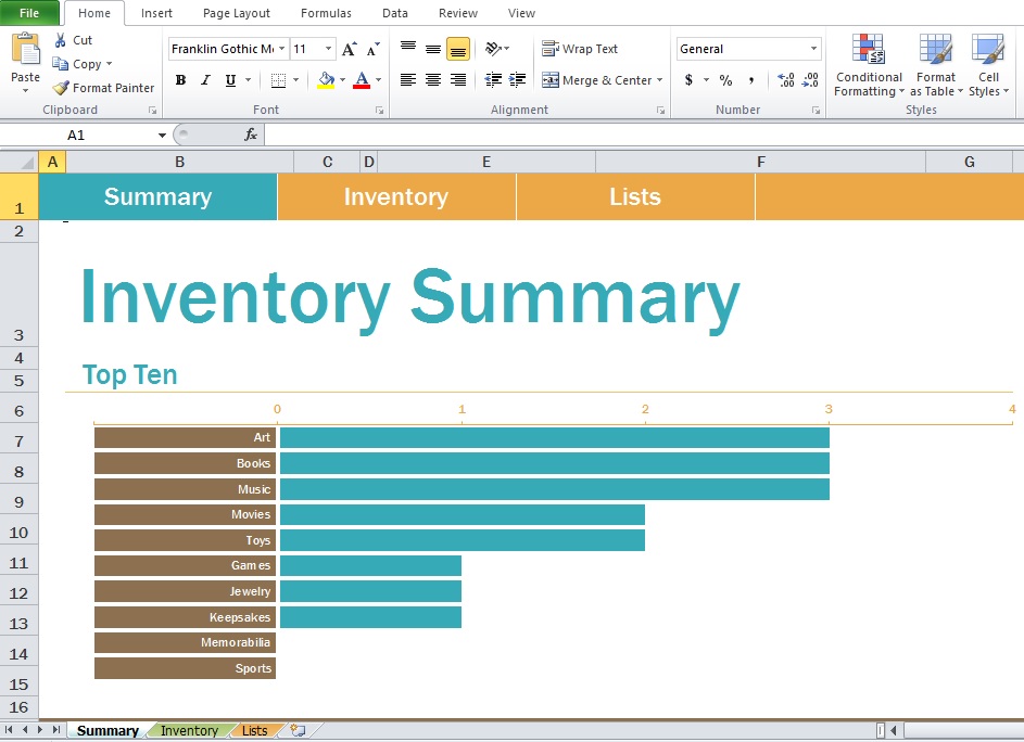Inventory Spreadsheet Sample Template