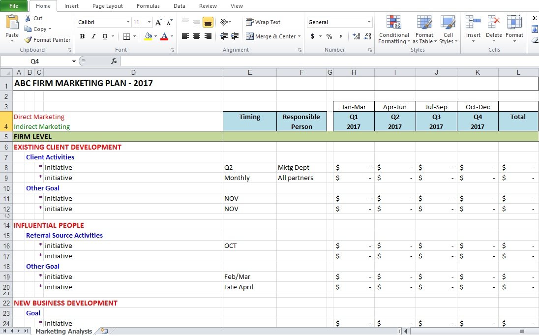 Marketing Analysis Excel Template Free - Excel TMP