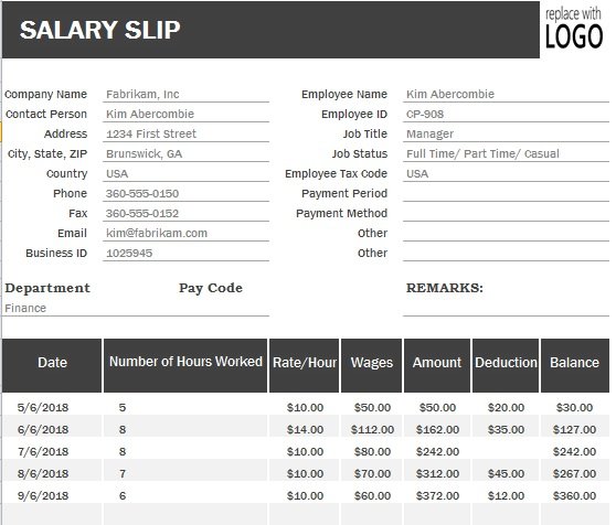 layout free payslip Free Excel TMP   Payslip In Format Download Excel