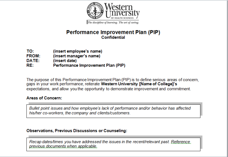 Performance Improvement Plan Template (Word / PDF) – Create Effective PIPs to Boost Employee Performance