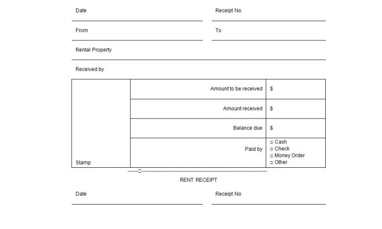 Free Printable Rental Receipt Templates (Excel / Word / PDF) - Excel TMP