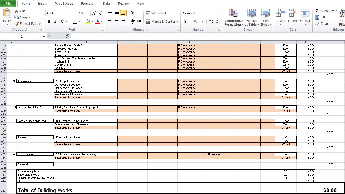 Free Contractor Estimate Template Excel Excel TMP