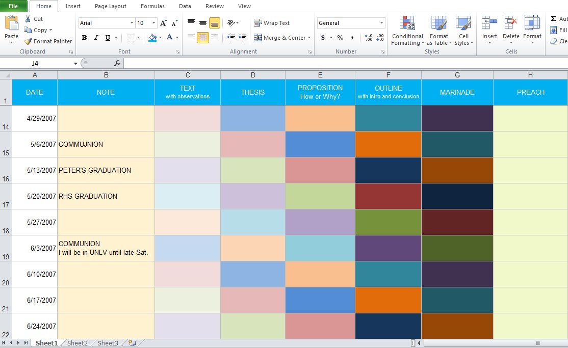 Sermon Preparation Worksheet Free - Excel Tmp