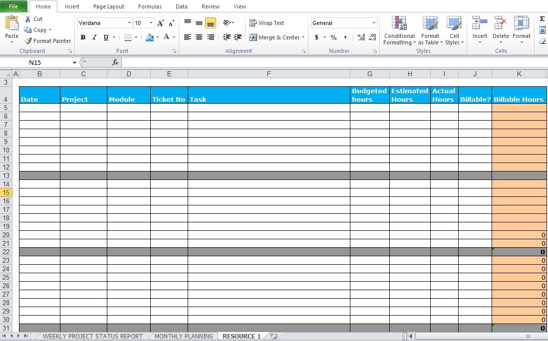 Daily Status Report Template Xls