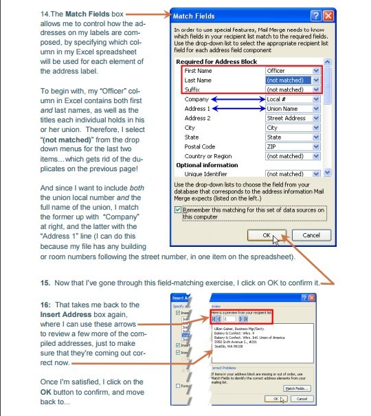 mail merge from an excel spreadsheet