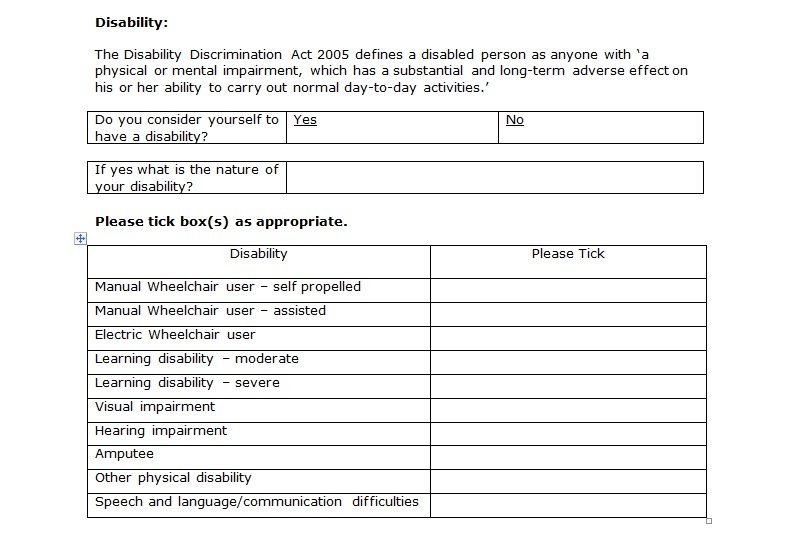 Church membership form