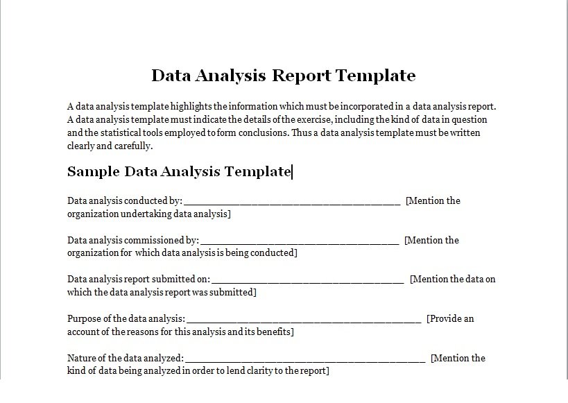 example of data analysis word template free download