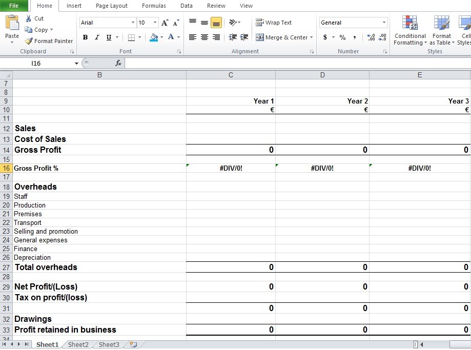 financial planning template excel