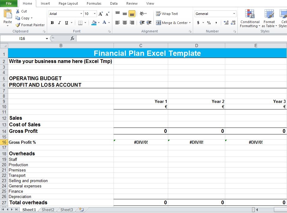 financial planning worksheet