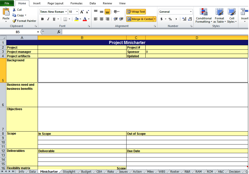 project work plan template