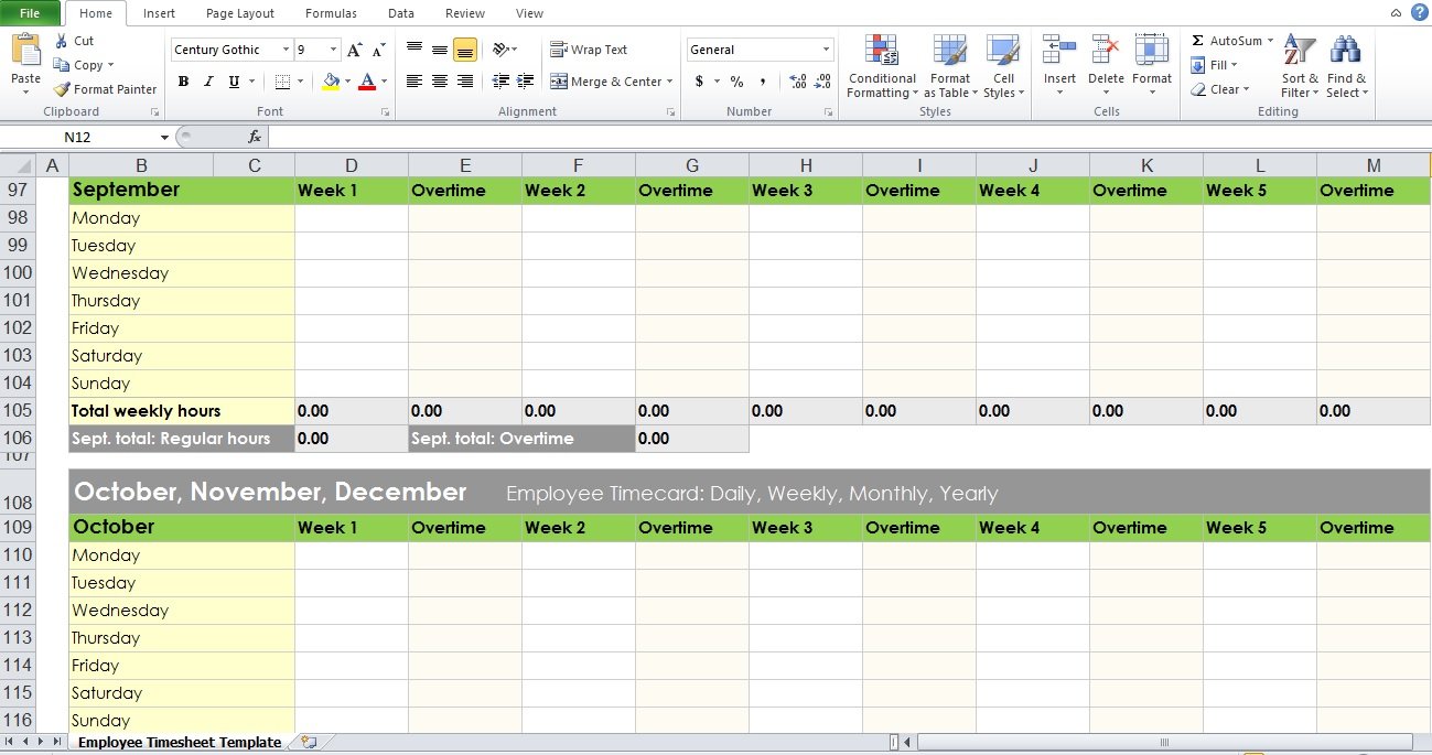 free multiple employee weekly timesheet excel template