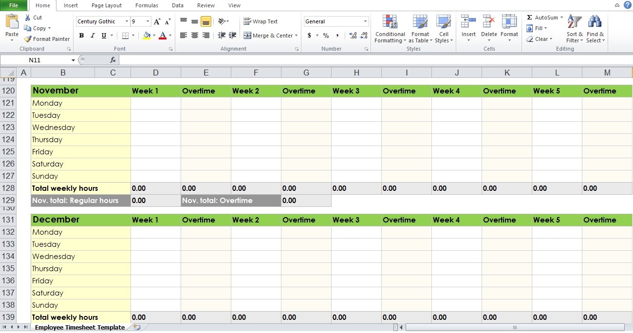 excel timesheet template calculate hours