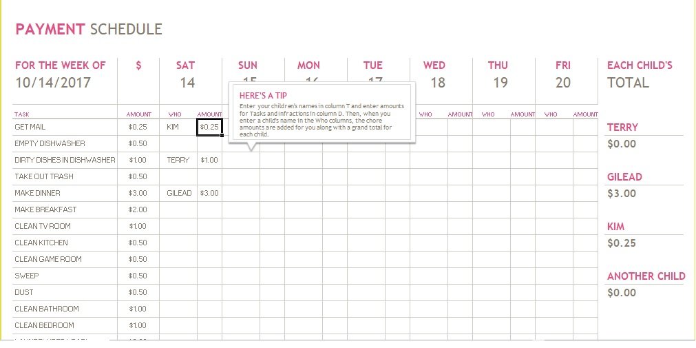 5 Bill Payment Schedule Template PDF Word Excel Tmp