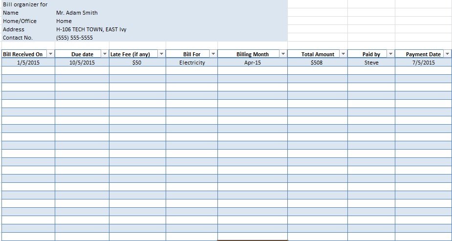 5+ Bill Payment Schedule Template, PDF & Word ~ Excel Tmp