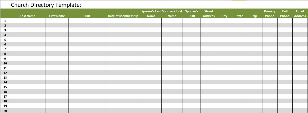 Printable Church Directory Template Portal Tutorials