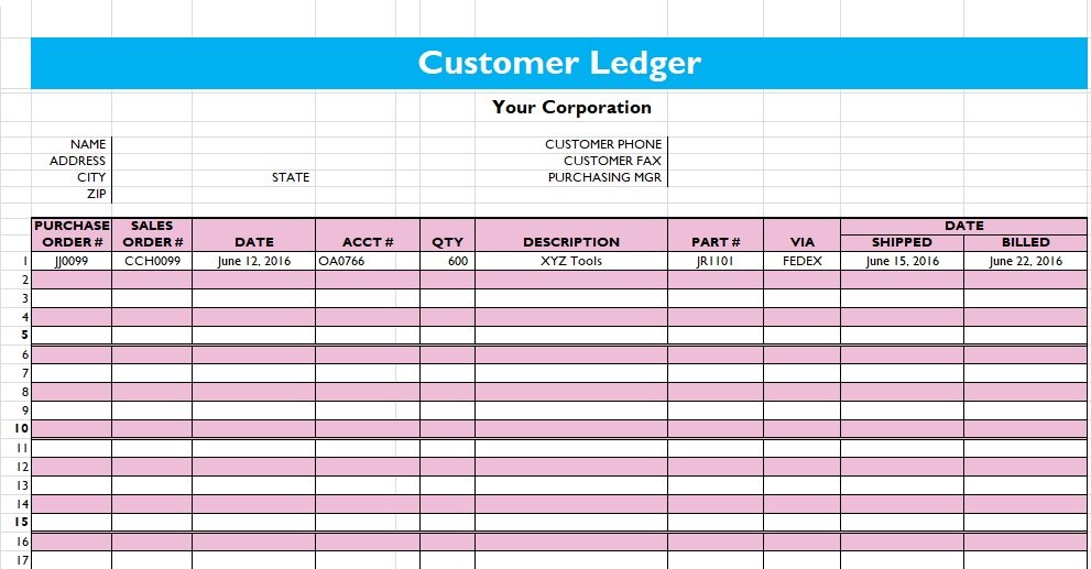 5+ General Ledger Templates {ExcelWordPDF} Microsoft Excel Tmp