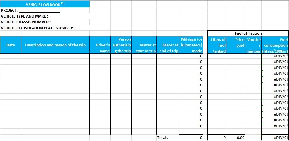 Truck Driver Log Book Template Excel TMP