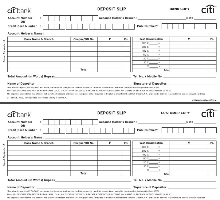 pnc deposit slip template