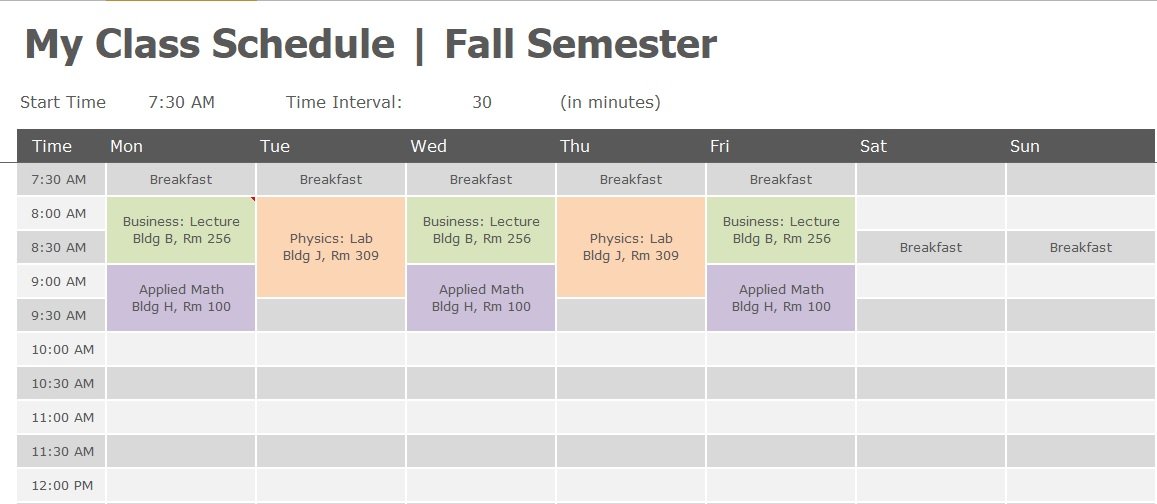 excel schedule creator