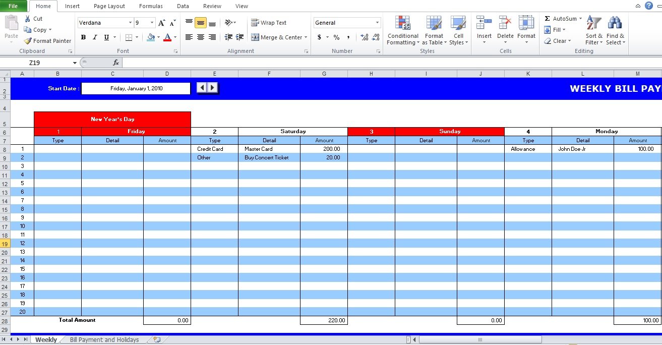 5 Bill Payment Schedule Template PDF Word Excel Tmp