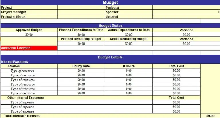 simple project management plan template excel