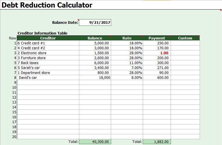 Free Debt Snowball Calculator