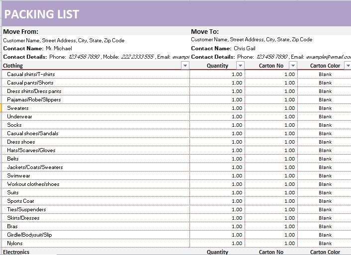 shipping packing list template word and excel excel tmp