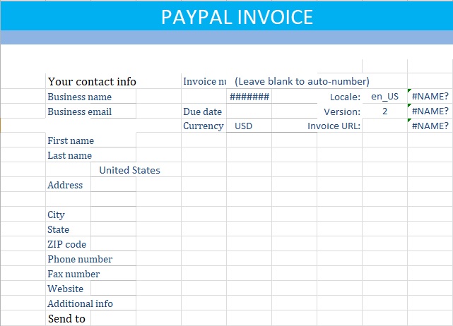 PayPal invoice template