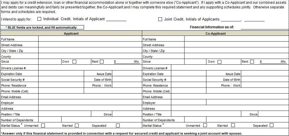 Professional Personal Financial Statement Template Free Excel Tmp