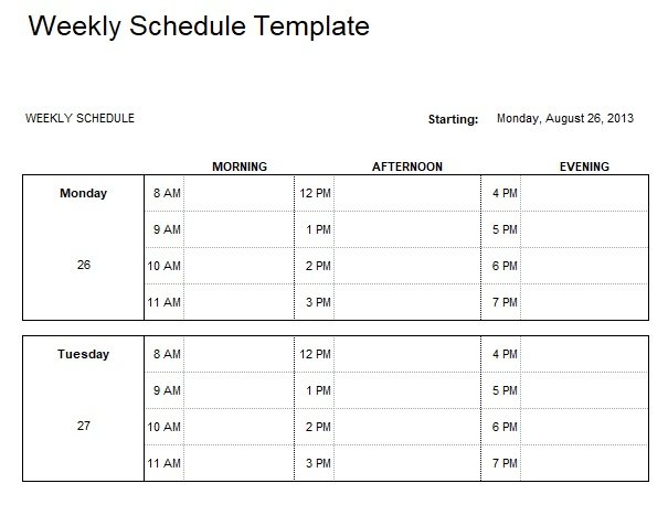 employee task list template word