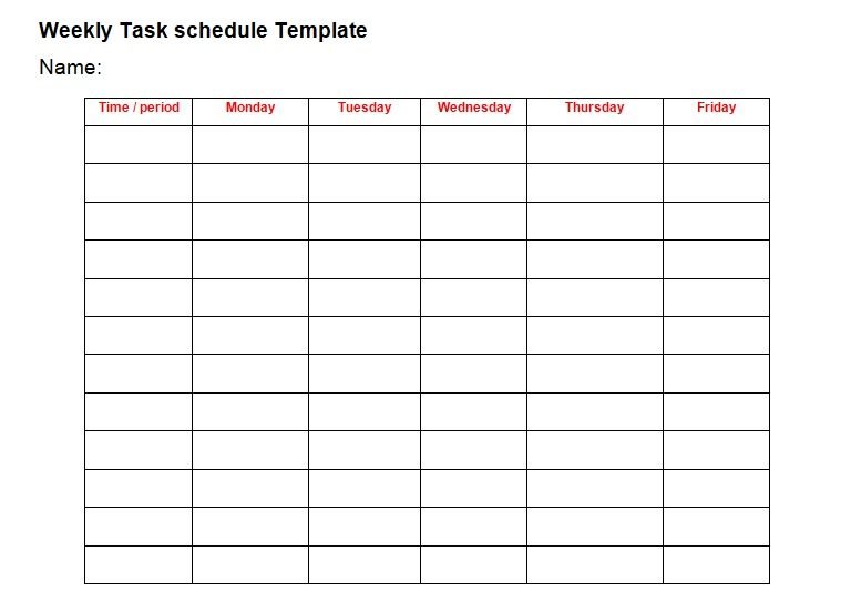 Professional Daily Task List Template (Excel, Word, PDF)