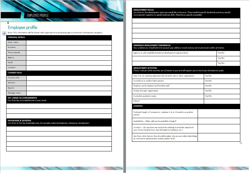 Professional Employee Profile Template Excel And Word Free Download