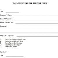 Employee Time off Request Form Word Template