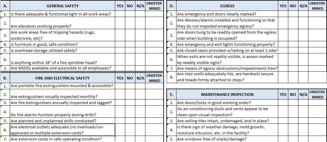 Facility Maintenance Checklist Template Format Word And Excel Excel TMP