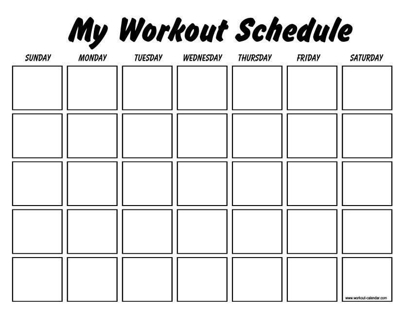 my workout schedule template