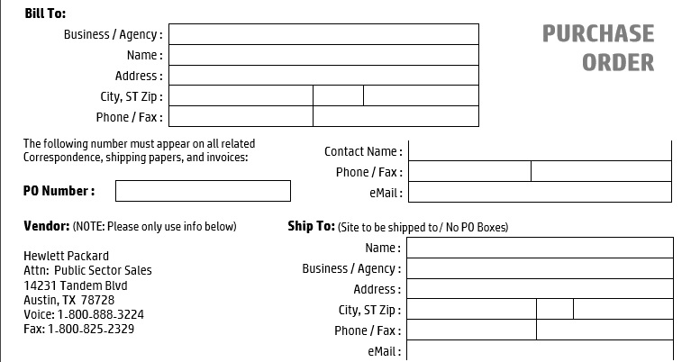Purchase Order Template Format Excel Word And Pdf Excel Tmp